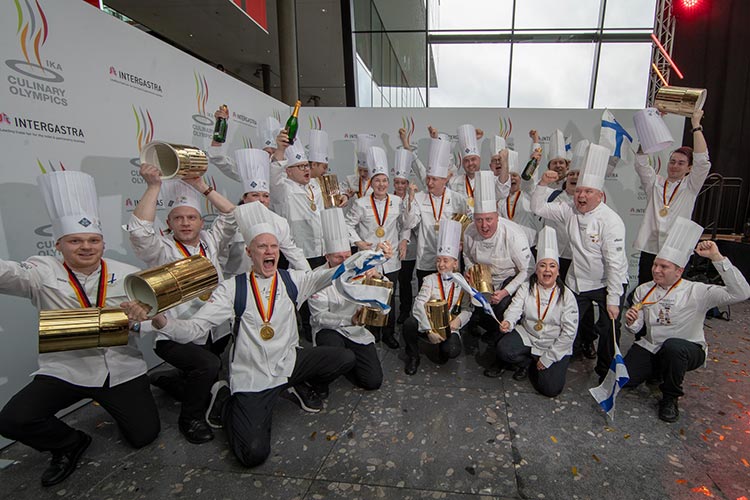 Bei der 26. Ausgabe der IKA/Olympiade der Köche, die parallel zur Intergastra stattfand, kochte sich das Team aus Finnland zum Olympiasieger der Nationalmannschaften. Foto: Landesmesse Stuttgart